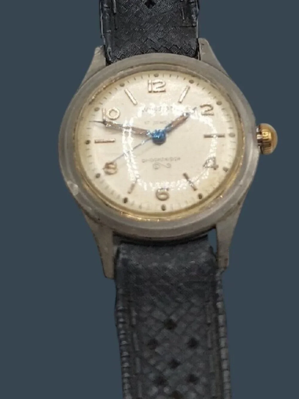 Vtg 1950s Winton Military Watch 17J Manual RUNS Swiss Tropic MOD DEP Strap 18mm